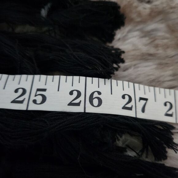 PPLA Clothing Open Front Fringe Hem Black Kimono Cardigan Women's Size Medium - Picture 9 of 10